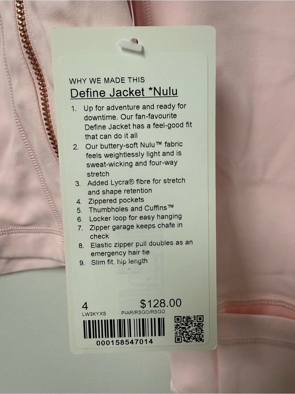 LuluLemon Define Jacket Nulu in Pink Pearl/Rose Gold - Picture 4 of 7